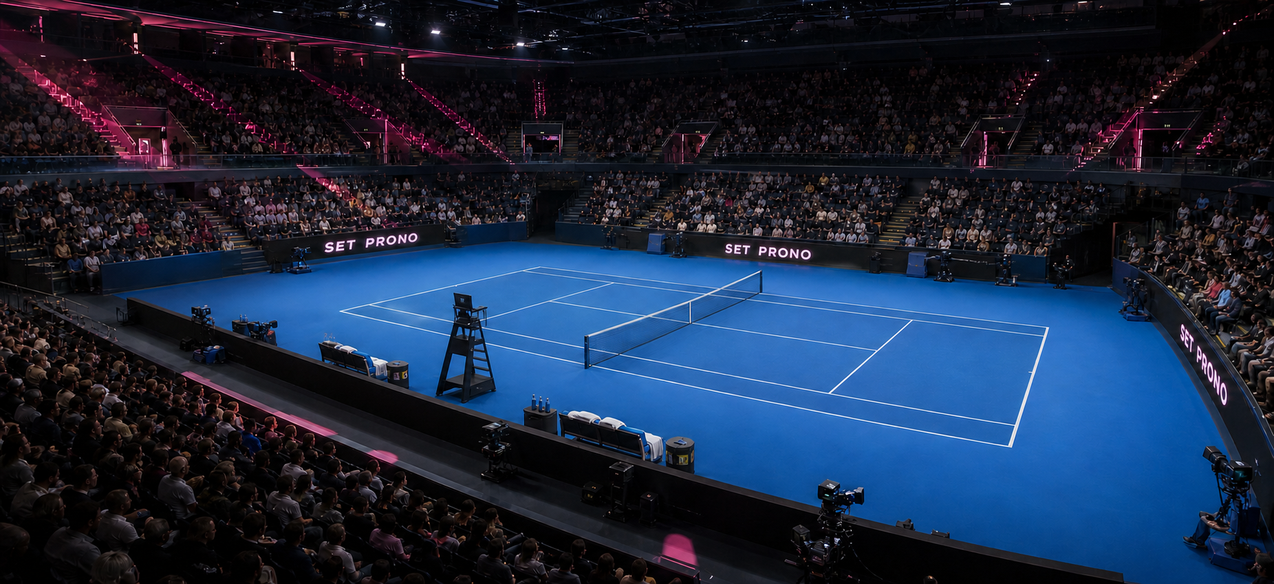 Court de tennis Set Prono, prêt pour les analyses ATP et WTA